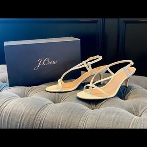 NEW J Crew patent leather ivory white sandal sz 10